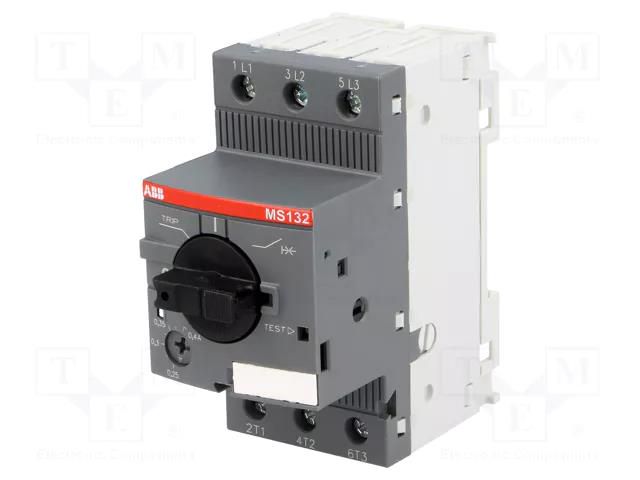 Motor breaker; 0.09kW; 208÷690VAC; for DIN rail mounting; IP20 ABB MS132-0.4