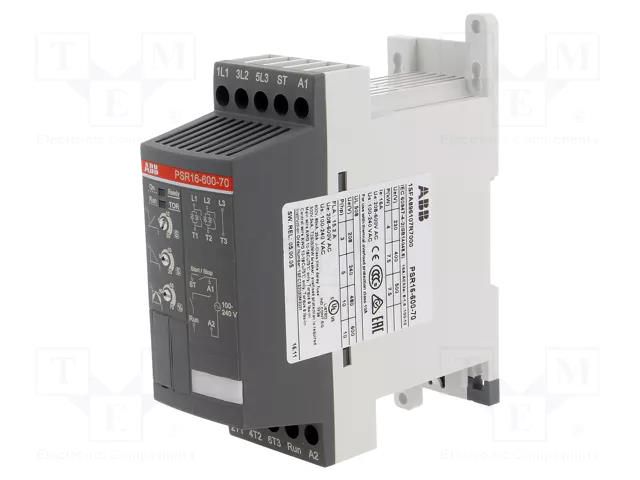 Module: softstart; Usup: 208÷600VAC; for DIN rail mounting; 7.5kW ABB PSR16-600-70