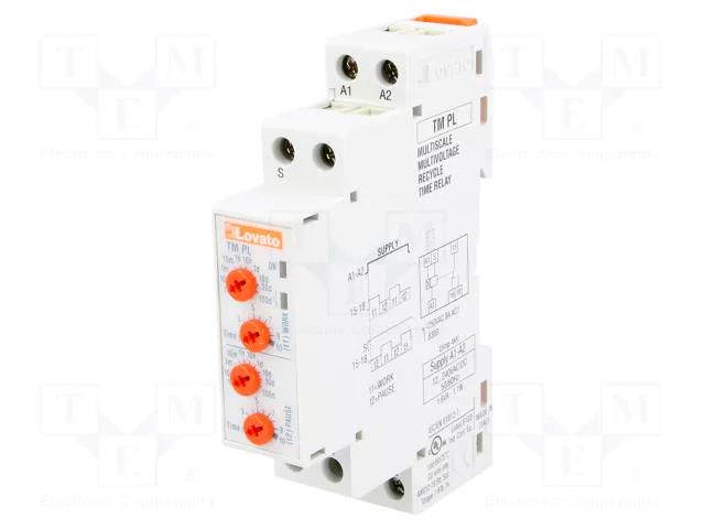 Timer; 10÷100days; SPDT; 250VAC/8A; Usup: 12÷240VAC; 12÷240VDC; TM LOVATO ELECTRIC TMPL