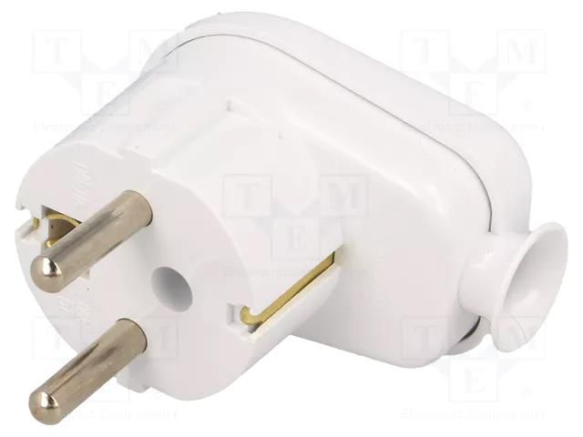 Connector: AC supply; male; plug; 2P+PE; 230VAC; 16A; white; PIN: 3 PLASTROL WT-16U/Z/WH