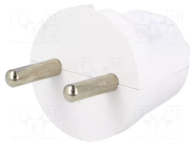 Connector: AC supply; male; plug; 2P; 230VAC; 16A; Type: round; white PLASTROL WT-20/WH