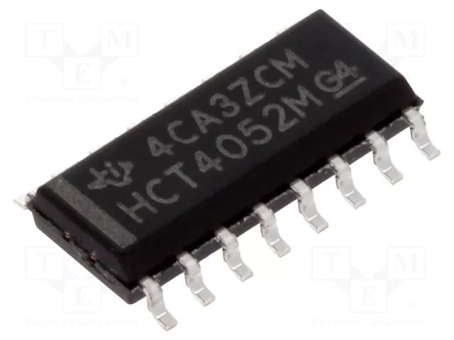 IC: digital; demultiplexer,multiplexer; Ch: 2; SMD; SO16; HCT TEXAS INSTRUMENTS CD74HCT4052M