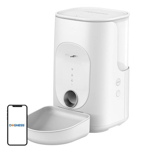 Dogness F16 WiFi 5G 4L smart food dispenser with plastic bowl (white), Dogness F16 Melamine