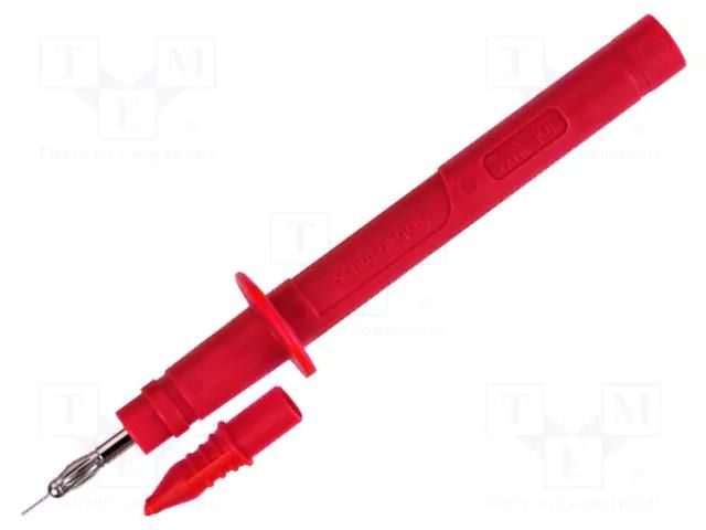 Measuring tip; 5A; red; Socket size: 4mm; Plating: nickel plated SCHÜTZINGER SPS2381NI-RT