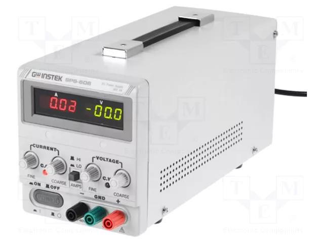 Power supply: laboratory; switching,single-channel; 0÷60VDC GW INSTEK SPS-606