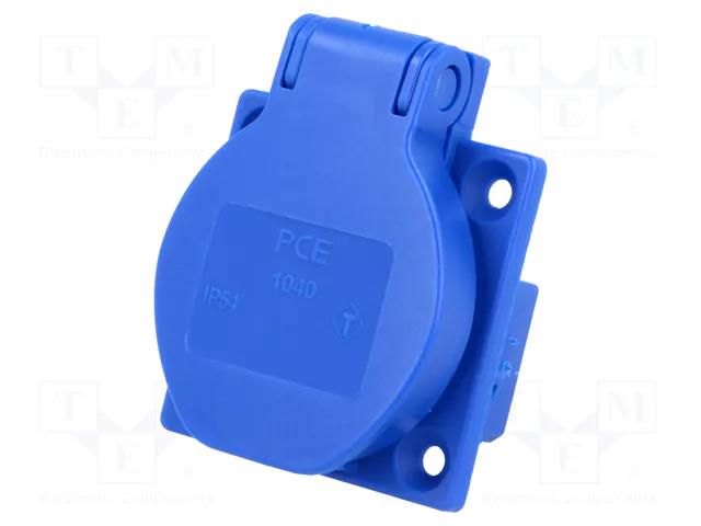 Connector: AC supply; socket; 2P+PE; 250VAC; 16A; blue; PIN: 3; M-BOX PCE 1040-0BS