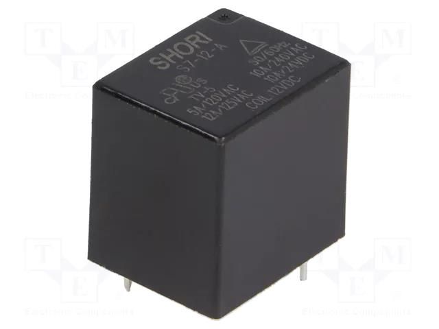 Relay: electromagnetic; SPST-NO; Ucoil: 12VDC; 15A/125VAC; S7; PCB SHORI ELECTRIC S7-12-1A