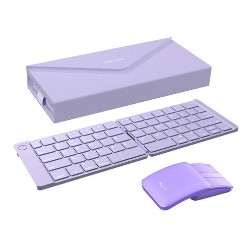 Set Wireless foldable Keyboard Delux KF10 and mouse MF10PRO, Delux KF10+MF10PRO PU