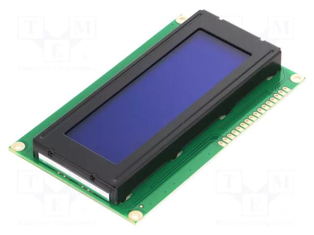 Display: LCD; alphanumeric; STN Negative; 20x4; blue; 98x60x13.6mm RAYSTAR OPTRONICS RC2004A-BIW-ESX