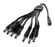 BARREL PWR CORD, 8X 2.1MM PLUG-RCPT, BLK MP014090