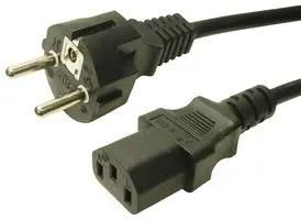 PWR CORD, CEE 7/7 PLUG-IEC C13, 2.5M/BLK MP-FCR72038