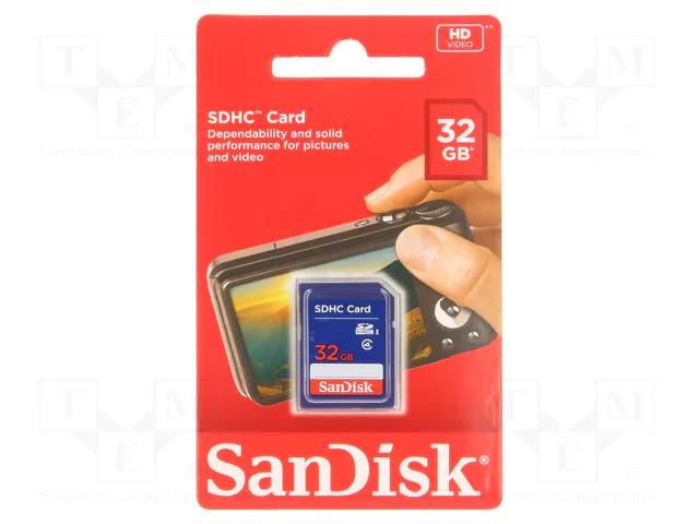 Memory card; SDHC; Class 4; 32GB SANDISK SDSDB-032G-B35