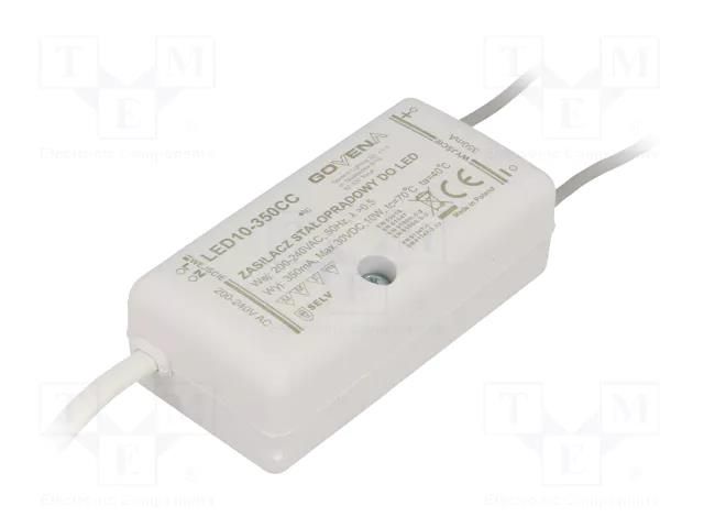 Power supply: switching; LED; 10W; 2÷30VDC; 350mA; 185÷265VAC; IP40 GOVENA Z-LED-10W-350CC