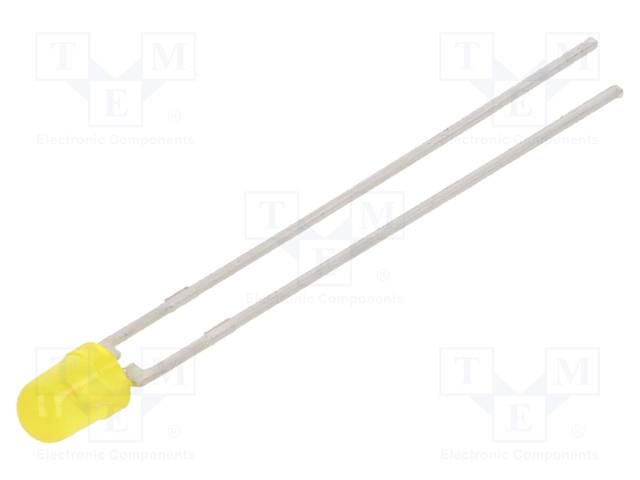 LED; yellow; 3mm; 1.6÷10mcd; 30°; Front: convex; 2.4÷3VDC VISHAY TLHY4400