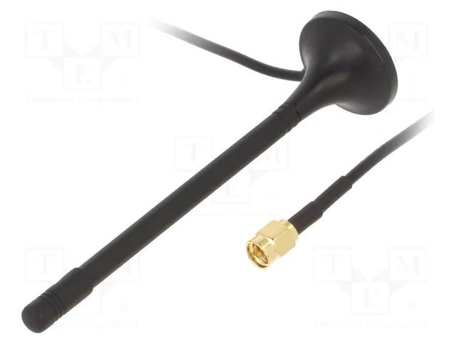 Antenna; WiFi; 2dBi; vertical; magnet; 50Ω; f: 2400÷2483.5MHz; RG174 SR PASSIVES WIFI-ANT069