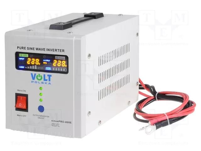 Converter: DC/AC; 500W; Uout: 230VAC; Out: AC sockets 230V; 0÷40°C VOLT POLSKA SINUS-PRO-800