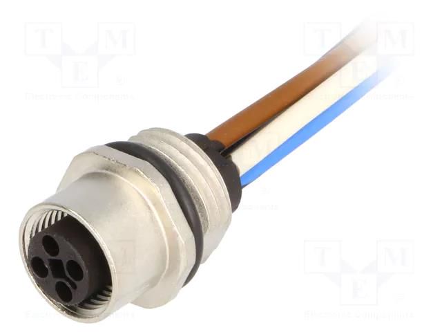 Connector: M12; socket; PIN: 4; female; T code-Power; cables; IP67 LAPP 22262017