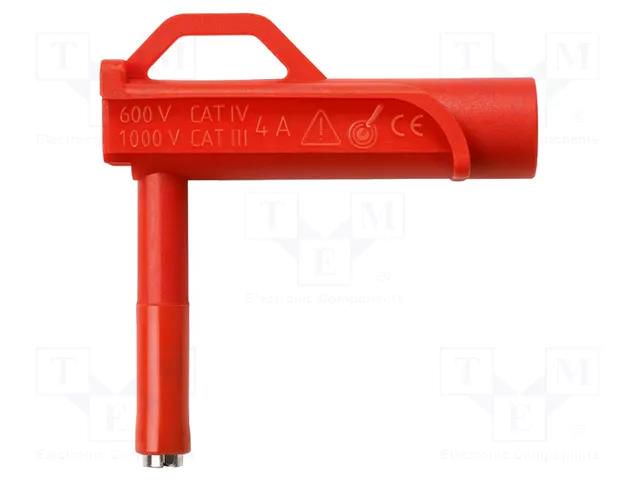 Measuring tip; 4A; red; Tip diameter: 6.6mm; 3mΩ SCHÜTZINGER AWMG7858NI-RT