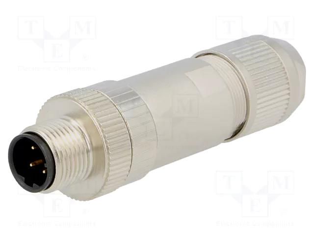 Connector: M12; plug; PIN: 4; male; straight; IP67; without tools LAPP 22260820