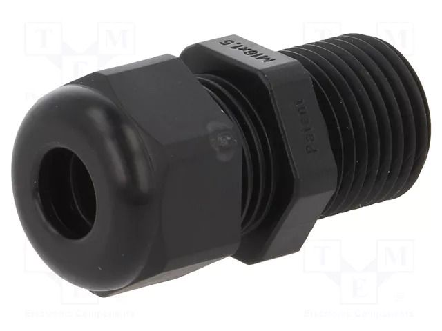 Cable gland; with long thread; M16; 1.5; IP68; polyamide; black HUMMEL HUMMEL-1209160130
