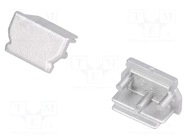 Cap for LED profiles; silver; 2pcs; ABS; UNI12 TOPMET TOP-A1080040