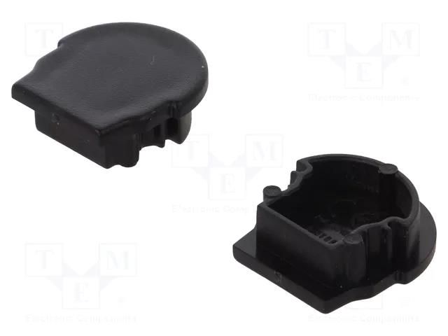 Cap for LED profiles; black; 2pcs; ABS; UNI12 TOPMET TOP-A1950002