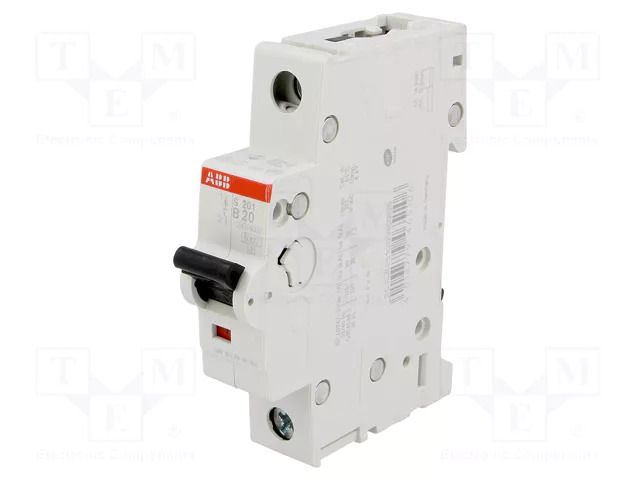 Circuit breaker; 230/400VAC; Inom: 20A; Poles: 1; Charact: B; 6kA ABB S201-B20