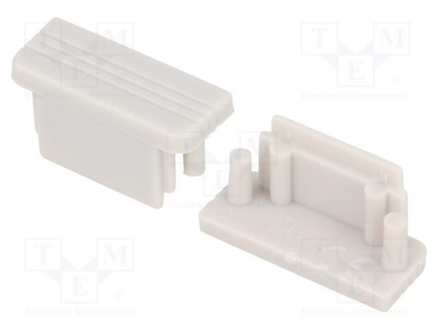 Cap for LED profiles; grey; 2pcs; ABS; SURFACE10 TOPMET TOP-70360022