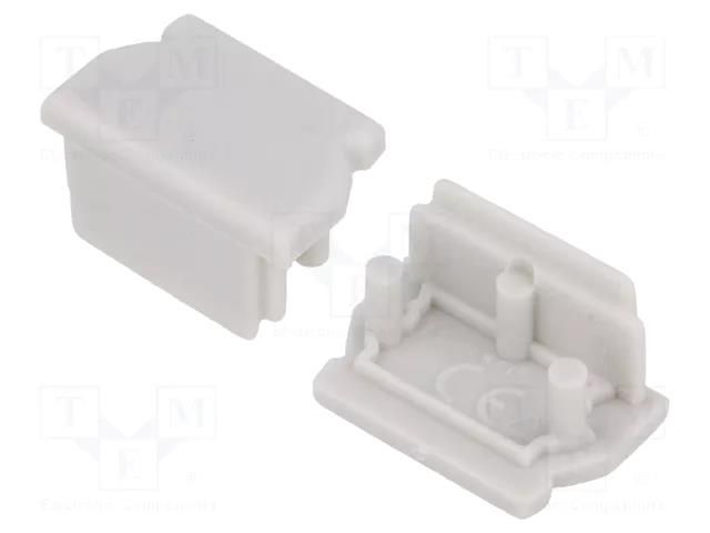 Cap for LED profiles; grey; 2pcs; ABS; UNI12 TOPMET TOP-A1080022