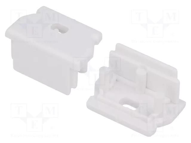 Cap for LED profiles; white; 2pcs; ABS; with hole; UNI12 TOPMET TOP-A1100001