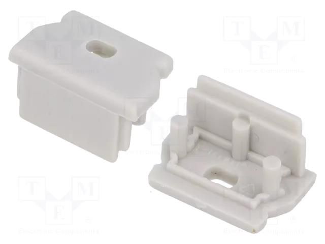 Cap for LED profiles; grey; 2pcs; ABS; with hole; UNI12 TOPMET TOP-A1100022