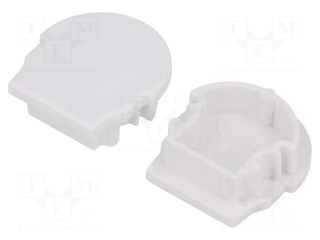 Cap for LED profiles; white; 2pcs; ABS; UNI12 TOPMET TOP-A1950001