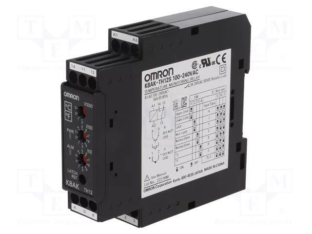 Temperature monitoring relay; temperature; 100÷240VAC; SPDT OMRON K8AK-TH12S-230