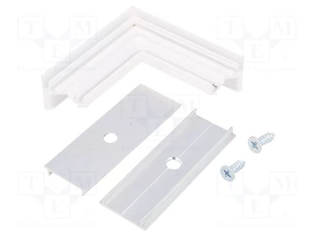 Connector 90°; white; aluminium; CORNER10 TOPMET TOP-83110001