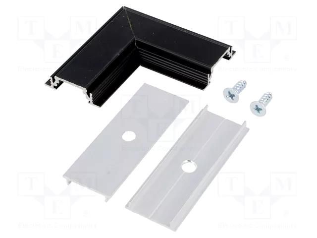Connector 90°; black; aluminium TOPMET TOP-76530021