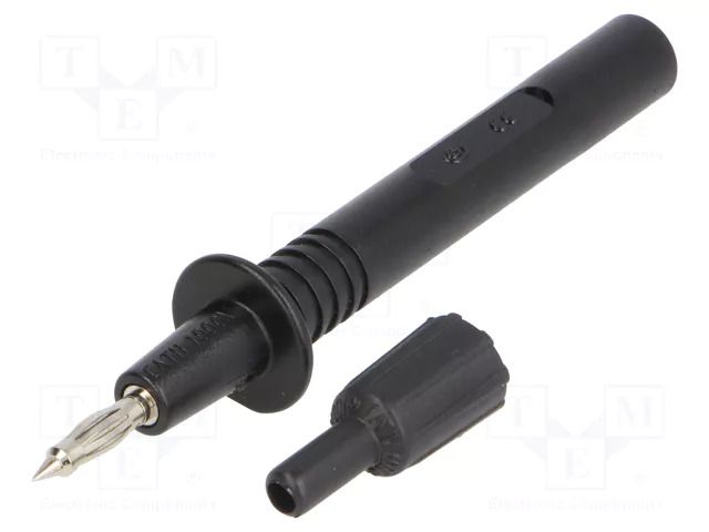 Measuring tip; black; Tip diameter: 4mm; Socket size: 4mm ELECTRO-PJP PJP404-IEC-N