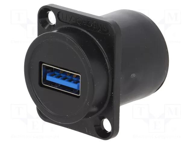 Adapter; USB A socket-front,USB AB micro socket-back; EH; black SWITCHCRAFT EHUSB3ACAB