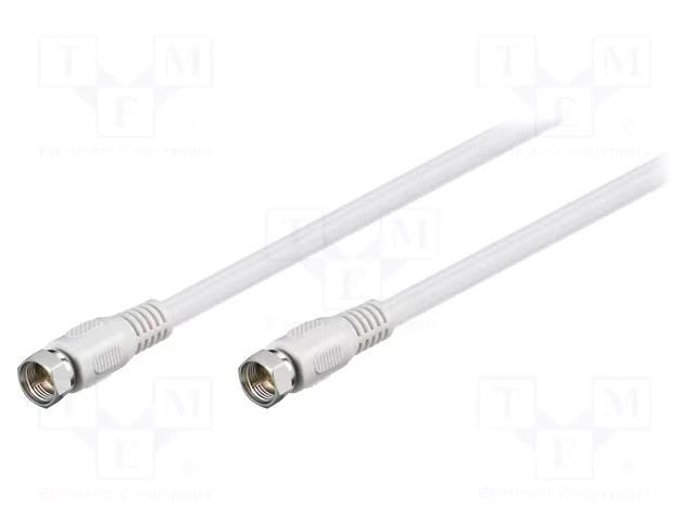 Cable; 0.3m; F plug,both sides; shielded connectors; white; 75Ω Goobay BKF-0030