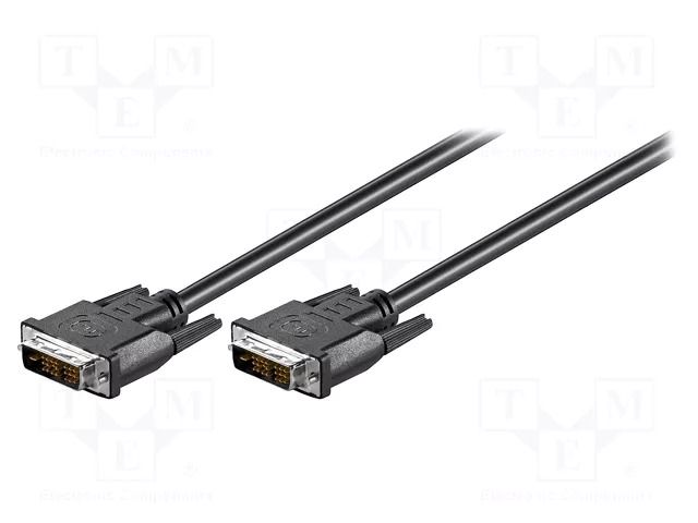 Cable; DVI-D (18+1) plug,both sides; 2m; black GOOBAY DVIMM181/2