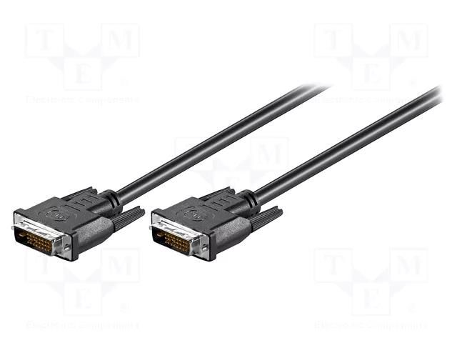 Cable; DVI-D (24+1) plug,both sides; 3m; black Goobay DVIMM241/3