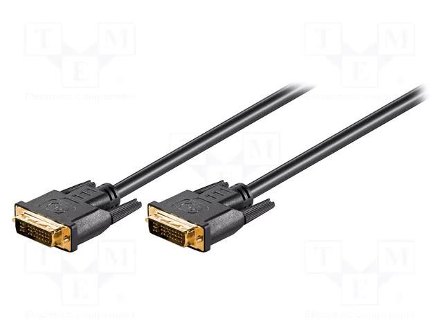 Cable; DVI-I (24+5) plug,both sides; 2m; black Goobay DVIMM245/2