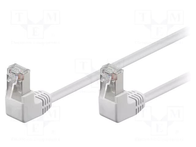 Patch cord; RJ45 angled plug,both sides; F/UTP; 5e; stranded; CCA Goobay F/UTP5-2X90-010WH