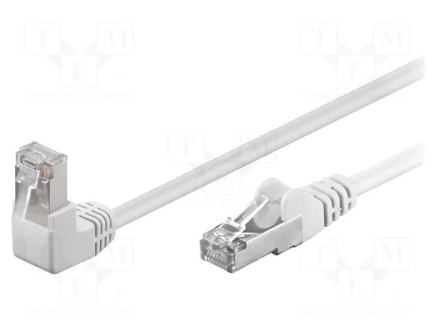 Patch cord; RJ45 plug,RJ45 angled plug; F/UTP; 5e; stranded; CCA Goobay F/UTP5-90-002WH