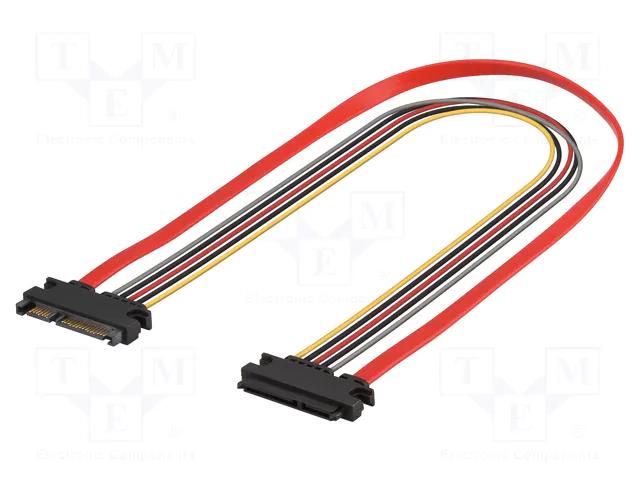 Cable: SATA; Micro SATA socket,Micro SATA plug; 0.3m Goobay SATA-EXT/0.3