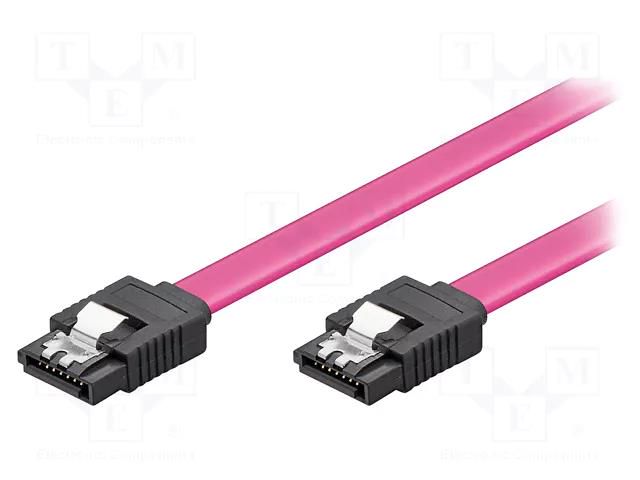 Cable: SATA; SATA L-Type plug,both sides; 0.5m; pink Goobay SATA-LC