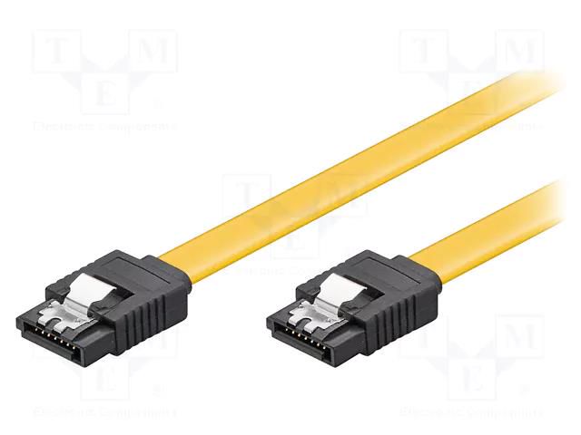 Cable: SATA; SATA L-Type plug,both sides; 0.5m; yellow Goobay SATA-LC/0.5YL