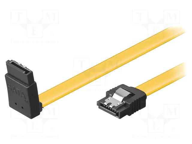 Cable: SATA; SATA L-Type angled plug,SATA L-Type plug; 1m Goobay SATA-LC90D/1.0YL