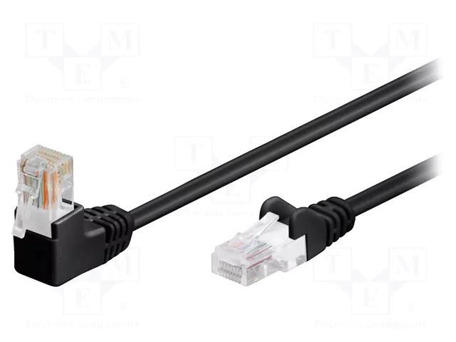 Patch cord; RJ45 plug,RJ45 angled plug; U/UTP; 5e; stranded; CCA Goobay U/UTP5-90-020BK