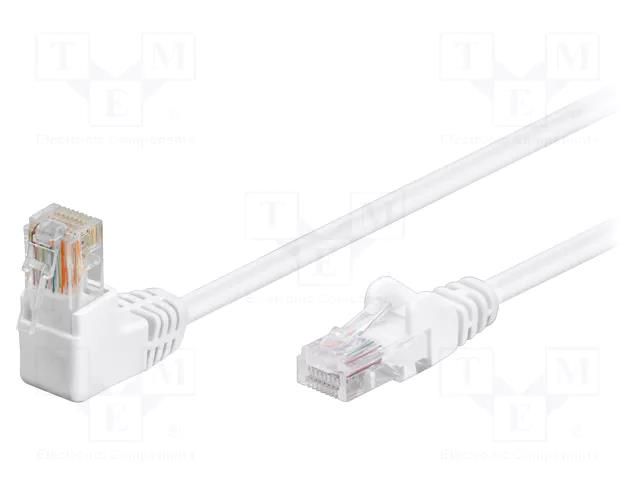 Patch cord; RJ45 plug,RJ45 angled plug; U/UTP; 5e; stranded; CCA Goobay U/UTP5-90-002WH