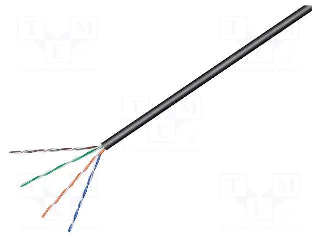 Wire; U/UTP; 4x2x23AWG; outdoor; 6; wire; Cu; unshielded; LSZH; black Goobay GOOBAY-77625